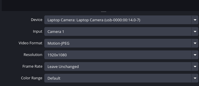 OBS capture settings screenshot showing proper resolution settings.