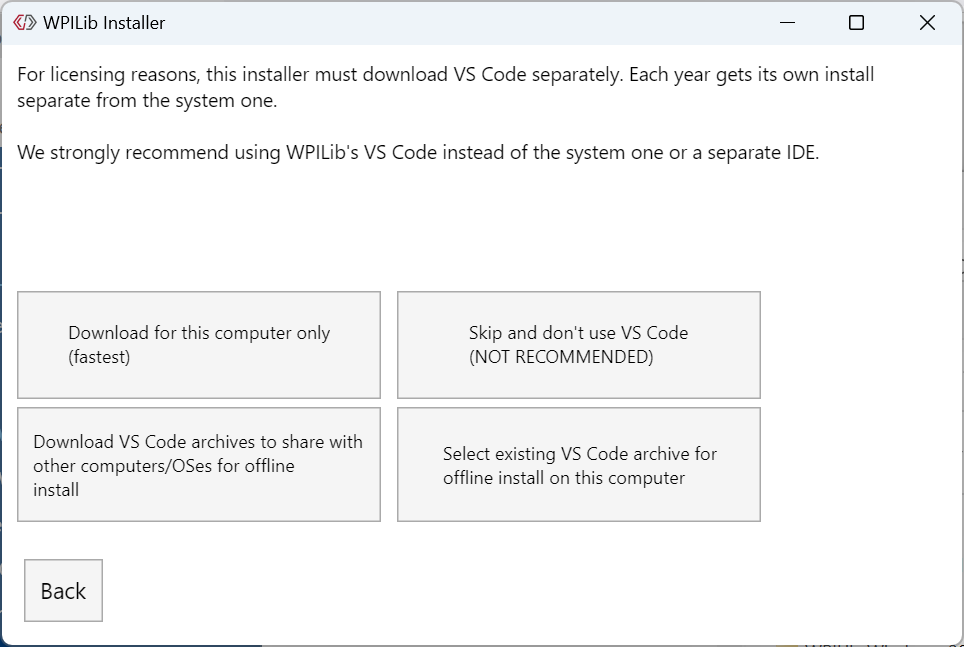 Overview of VS Code download options