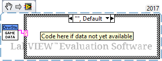 Making a decision what to do about the game data received using a case structure.