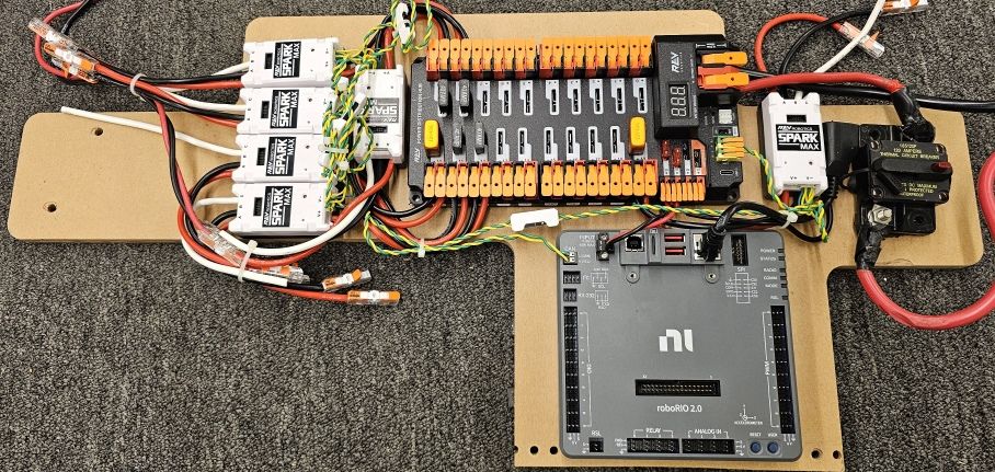 A basic wiring layout of the components on the Kitbot boards