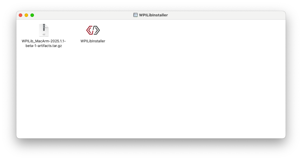 Show the macOS screen after double clicking the .dmg file.