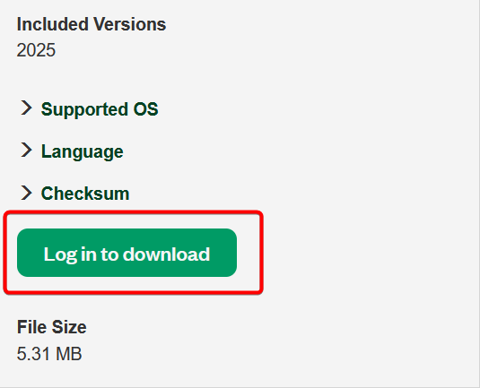 The login button for the NI installer.