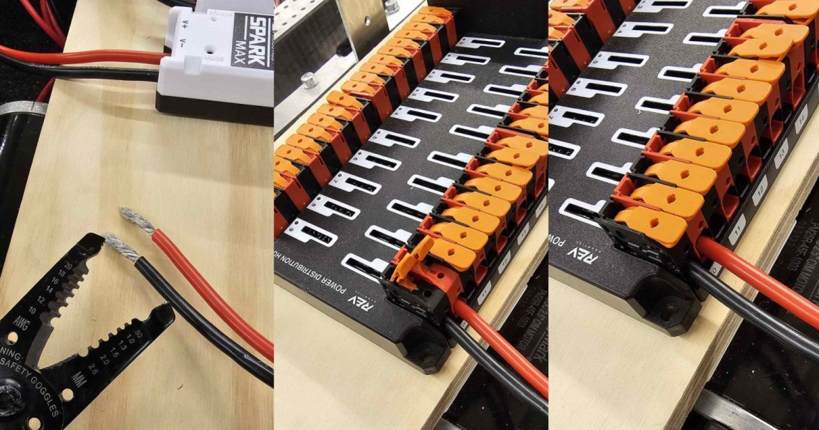Wiring power from the PDH to motor controllers.